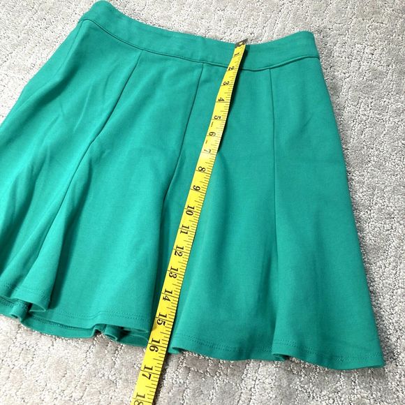 Jade Green Knit  Panel Pleat Size X Small Womens Skirt with Zipper - Picture 4 of 5